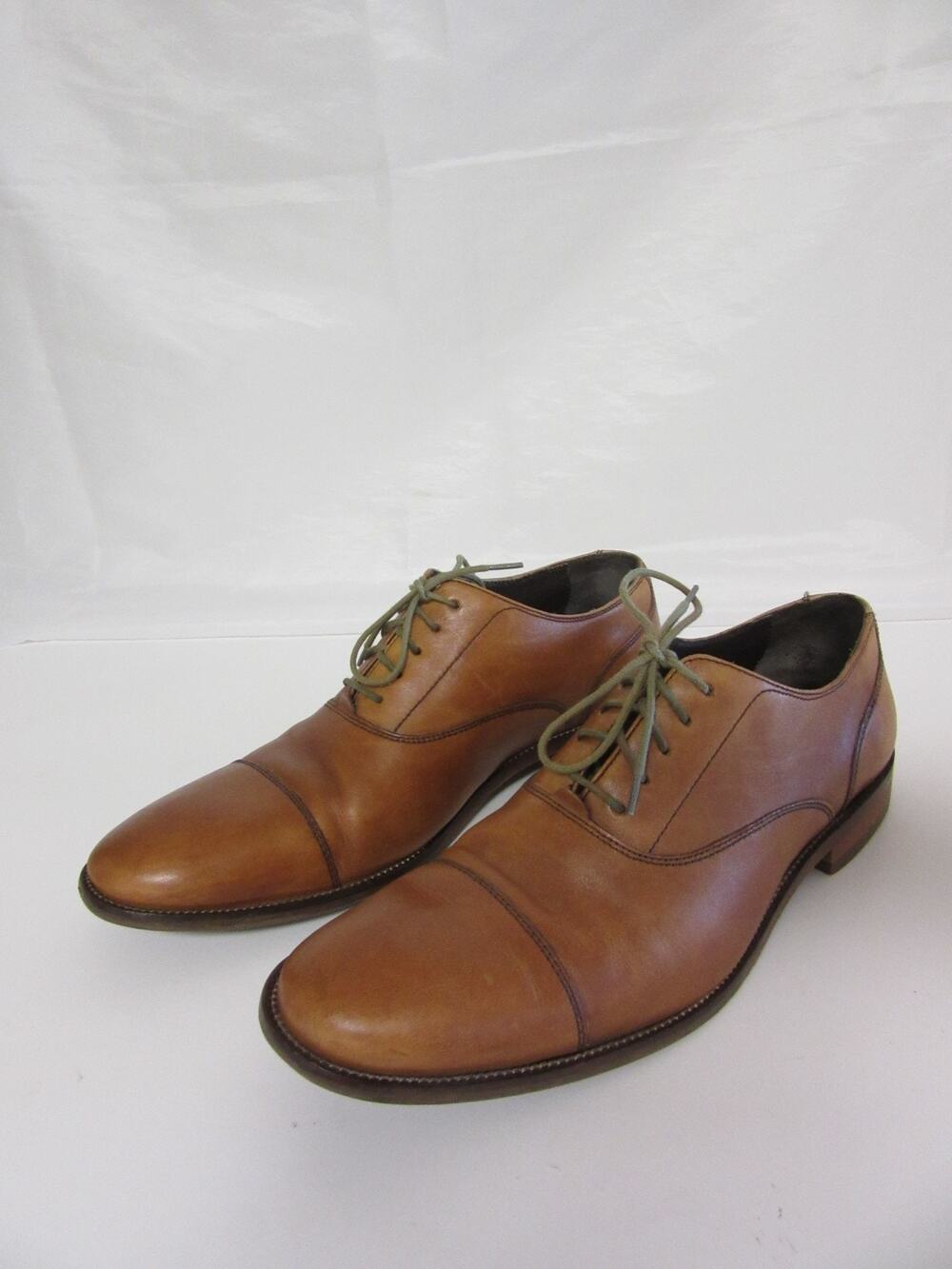 COLE HAAN Williams British Tan Leather 10 1/2M Cap Toe Lace Up Oxford Shoes